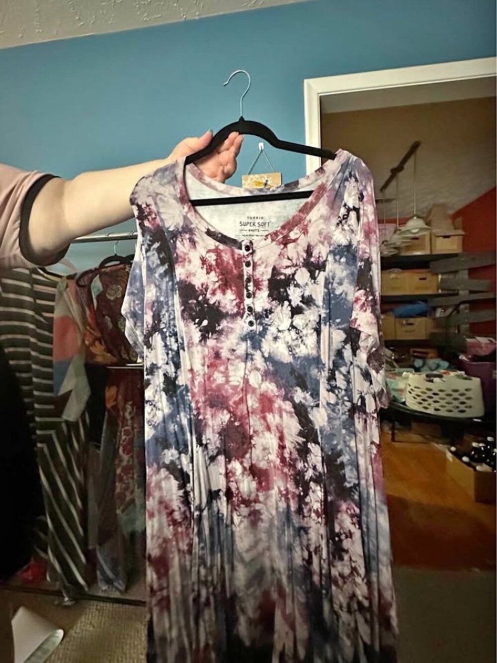 Torrid Super Soft Tie-Dye Henley Dress Size 3